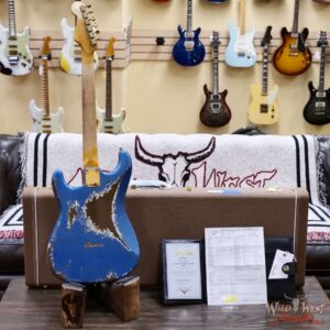 Fender Custom Shop Wild West Guitars 25th Anniversary 1960 Stratocaster Hardtail Madagascar Rosewood Fretboard Heavy Relic Lake Placid Blue 7.10 LBS - Image 10