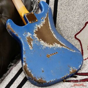 Fender Custom Shop Wild West Guitars 25th Anniversary 1960 Stratocaster Hardtail Madagascar Rosewood Fretboard Heavy Relic Lake Placid Blue 7.10 LBS - Image 12