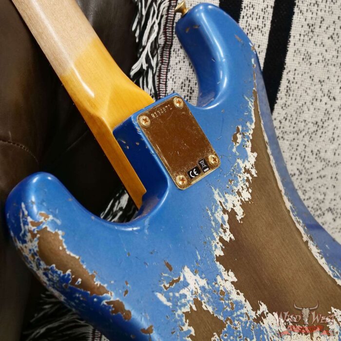 Fender Custom Shop Wild West Guitars 25th Anniversary 1960 Stratocaster Hardtail Madagascar Rosewood Fretboard Heavy Relic Lake Placid Blue 7.10 LBS - Image 13