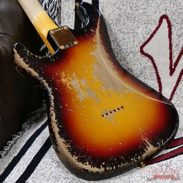 Fender Custom Shop Wild West Guitars 25th Anniversary 1960 Stratocaster Hardtail Madagascar Rosewood Fretboard Heavy Relic 3 Tone Sunburst 7.20 LBS - Image 12