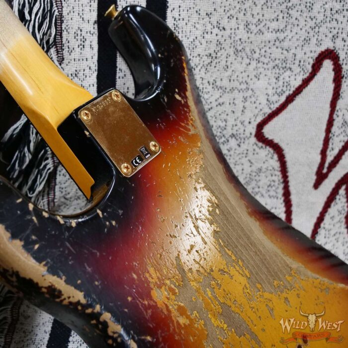 Fender Custom Shop Wild West Guitars 25th Anniversary 1960 Stratocaster Hardtail Madagascar Rosewood Fretboard Heavy Relic 3 Tone Sunburst 7.20 LBS - Image 13