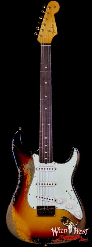 Fender Custom Shop Wild West Guitars 25th Anniversary 1960 Stratocaster Hardtail Madagascar Rosewood Fretboard Heavy Relic 3 Tone Sunburst 7.20 LBS