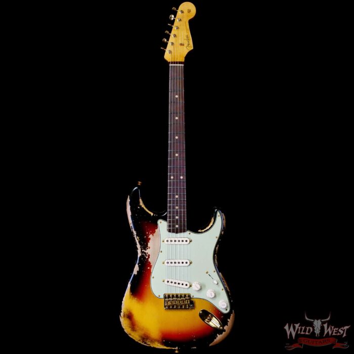 Fender Custom Shop Wild West Guitars 25th Anniversary 1960 Stratocaster Madagascar Rosewood Fretboard Heavy Relic 3 Tone Sunburst 7.70 LBS - Image 3