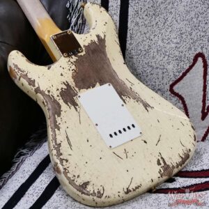 Fender Custom Shop Wild West Guitars 25th Anniversary 1960 Stratocaster Madagascar Rosewood Fretboard Heavy Relic Vintage White 7.75 LBS - Image 12