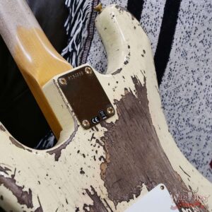 Fender Custom Shop Wild West Guitars 25th Anniversary 1960 Stratocaster Madagascar Rosewood Fretboard Heavy Relic Vintage White 7.75 LBS - Image 13