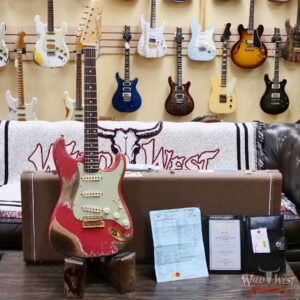 Fender Custom Shop Wild West Guitars 25th Anniversary 1960 Stratocaster Madagascar Rosewood Fretboard Heavy Relic Fiesta Red 7.60 LBS - Image 6
