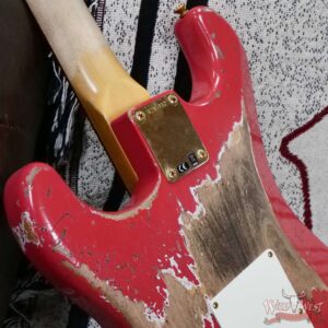 Fender Custom Shop Wild West Guitars 25th Anniversary 1960 Stratocaster Madagascar Rosewood Fretboard Heavy Relic Fiesta Red 7.60 LBS - Image 13