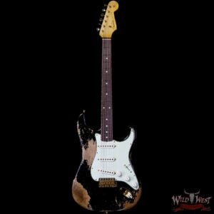 Fender Custom Shop Wild West Guitars 25th Anniversary 1960 Stratocaster Madagascar Rosewood Fretboard Heavy Relic Black 7.85 LBS - Image 3