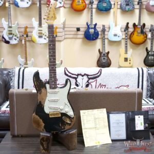 Fender Custom Shop Wild West Guitars 25th Anniversary 1960 Stratocaster Madagascar Rosewood Fretboard Heavy Relic Black 7.85 LBS - Image 6