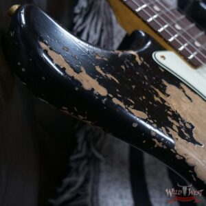 Fender Custom Shop Wild West Guitars 25th Anniversary 1960 Stratocaster Madagascar Rosewood Fretboard Heavy Relic Black 7.85 LBS - Image 9