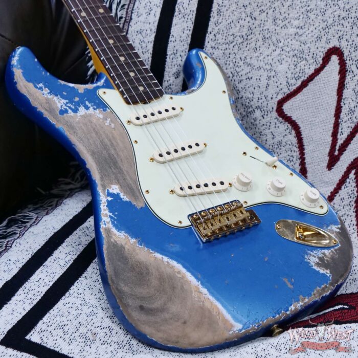 Fender Custom Shop Wild West Guitars 25th Anniversary 1960 Stratocaster Madagascar Rosewood Fretboard Heavy Relic Lake Placid Blue 7.60 LBS - Image 8