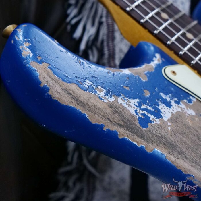 Fender Custom Shop Wild West Guitars 25th Anniversary 1960 Stratocaster Madagascar Rosewood Fretboard Heavy Relic Lake Placid Blue 7.60 LBS - Image 9