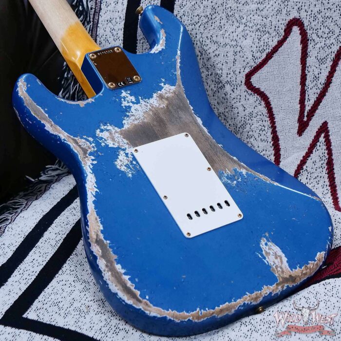 Fender Custom Shop Wild West Guitars 25th Anniversary 1960 Stratocaster Madagascar Rosewood Fretboard Heavy Relic Lake Placid Blue 7.60 LBS - Image 12