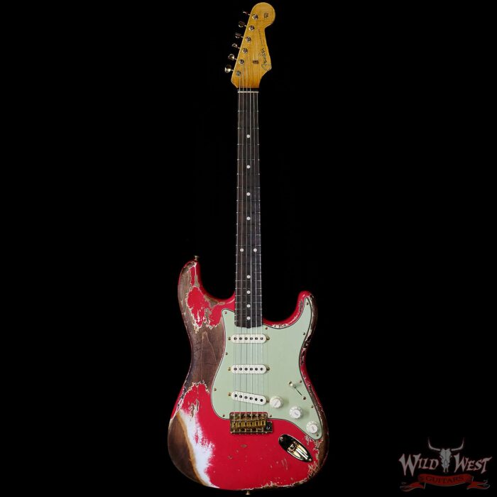 Fender Custom Shop Wild West Guitars 25th Anniversary 1960 Stratocaster Madagascar Rosewood Fretboard Heavy Relic Fiesta Red 7.80 LBS - Image 3