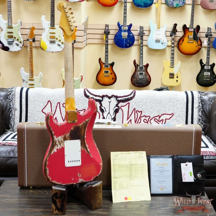 Fender Custom Shop Wild West Guitars 25th Anniversary 1960 Stratocaster Madagascar Rosewood Fretboard Heavy Relic Fiesta Red 7.80 LBS - Image 10