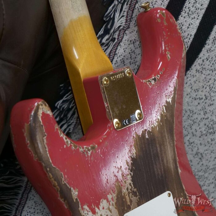 Fender Custom Shop Wild West Guitars 25th Anniversary 1960 Stratocaster Madagascar Rosewood Fretboard Heavy Relic Fiesta Red 7.80 LBS - Image 13