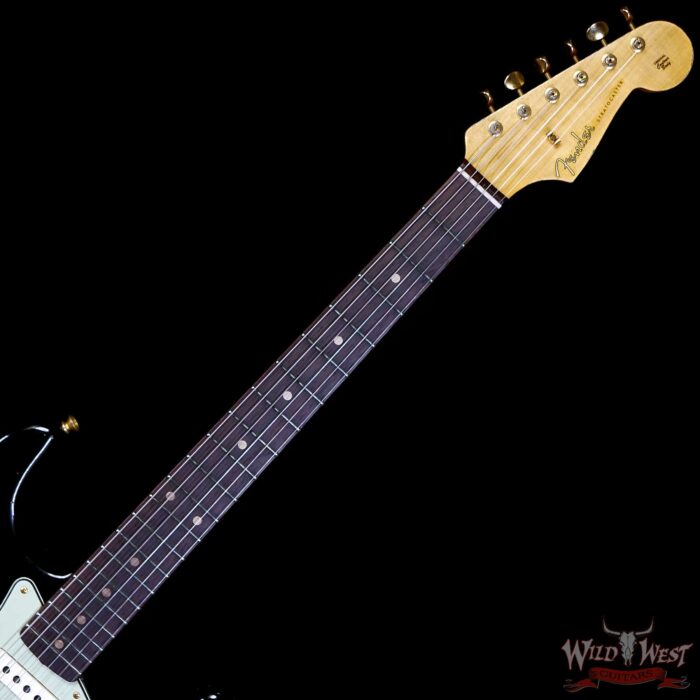 Fender Custom Shop Wild West Guitars 25th Anniversary 1960 Stratocaster Hardtail Madagascar Rosewood Fretboard Heavy Relic Black 7.15 LBS - Image 4