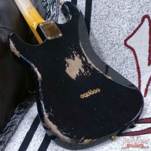 Fender Custom Shop Wild West Guitars 25th Anniversary 1960 Stratocaster Hardtail Madagascar Rosewood Fretboard Heavy Relic Black 7.15 LBS - Image 12