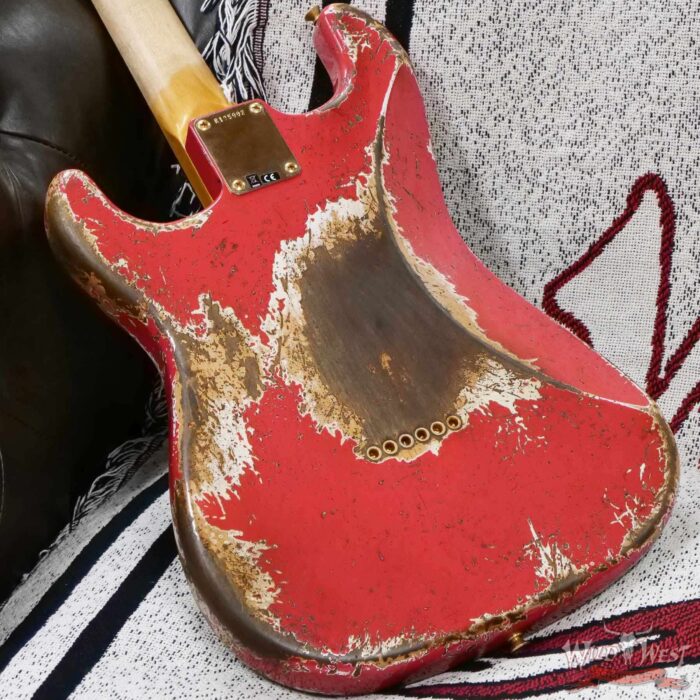 Fender Custom Shop Wild West Guitars 25th Anniversary 1960 Stratocaster Hardtail Madagascar Rosewood Fretboard Heavy Relic Fiesta Red 7.15 LBS - Image 12