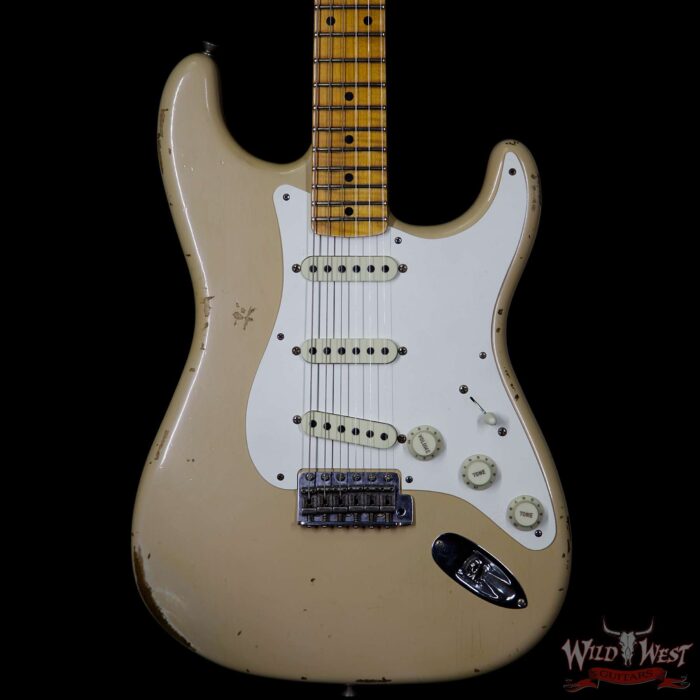 Fender Custom Shop Summer Event LTD Fat 50s Stratocaster Relic Flame Maple Neck Aged Desert Sand - Image 3
