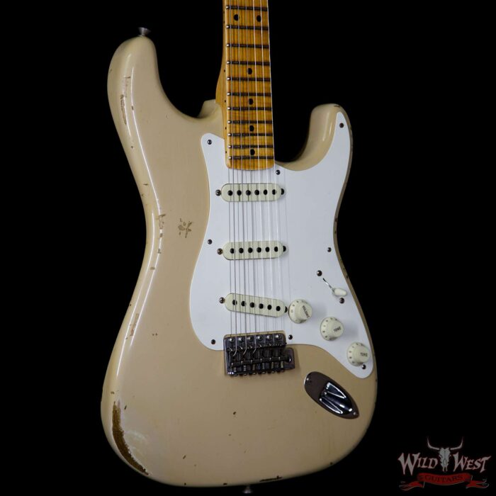 Fender Custom Shop Summer Event LTD Fat 50s Stratocaster Relic Flame Maple Neck Aged Desert Sand - Image 4