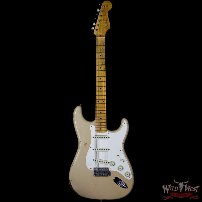 Fender Custom Shop Summer Event LTD Fat 50s Stratocaster Relic Flame Maple Neck Aged Desert Sand - Image 5
