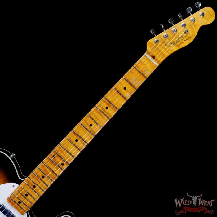 Fender Custom Shop Limited Edition 50’s Telecaster Flame Maple Neck Hand-Wound Journeyman Relic 2 Tone Sunburst - Image 4