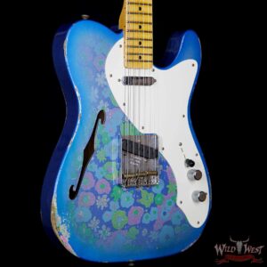 Fender Custom Shop 2017 NAMM Limited Edition 50’s Telecaster Thinline Relic Blue Flower - Image 4