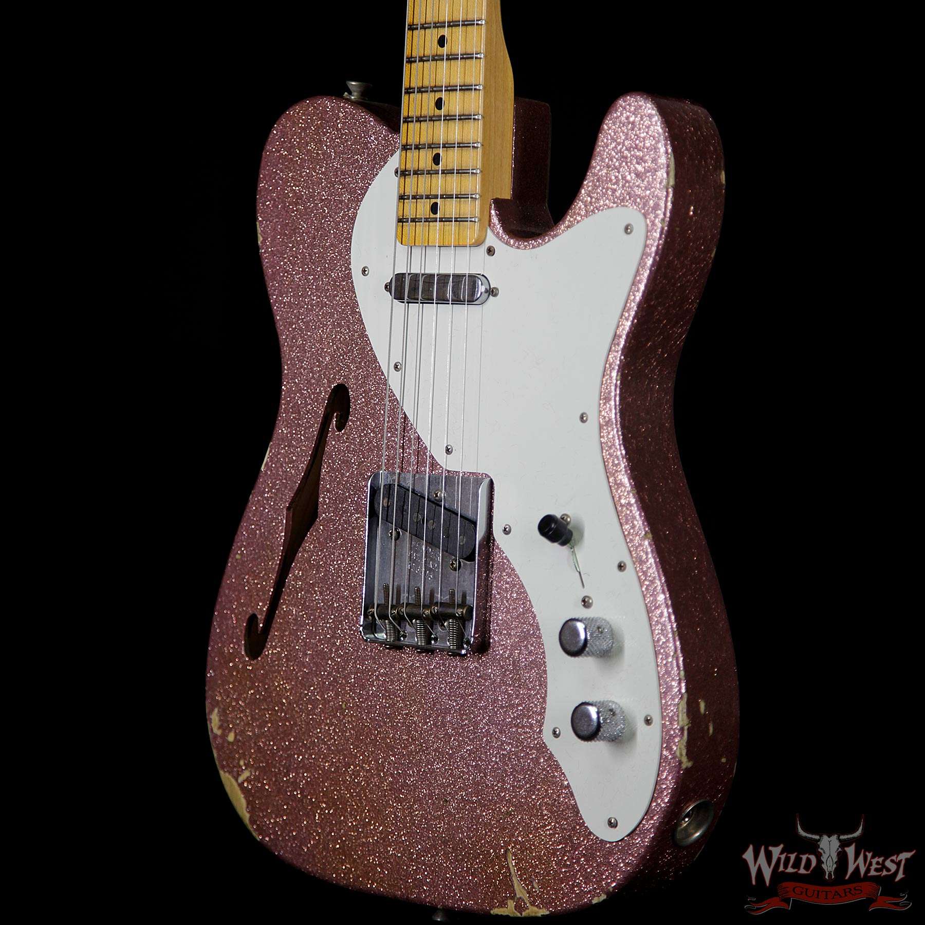 fendercs-50sthinlinetelerelic-champagnesparkle-r16205-br__wwg.jpg Fender Custom Shop 2017 NAMM Limited Edition 50’s Thinline Telecaster Relic Champagne Sparkle - Image 2