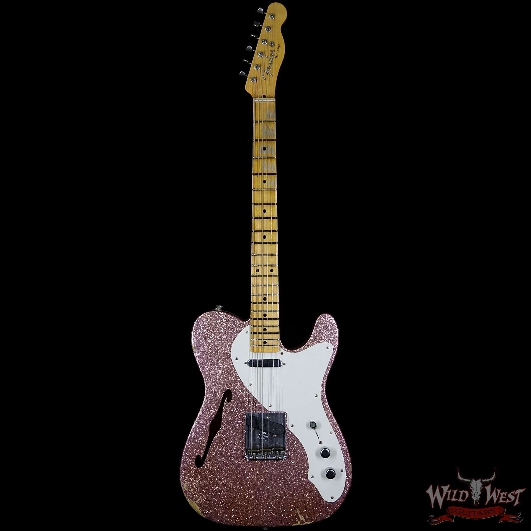 fendercs-50sthinlinetelerelic-champagnesparkle-r16205-f__wwg.jpg Fender Custom Shop 2017 NAMM Limited Edition 50’s Thinline Telecaster Relic Champagne Sparkle - Image 3