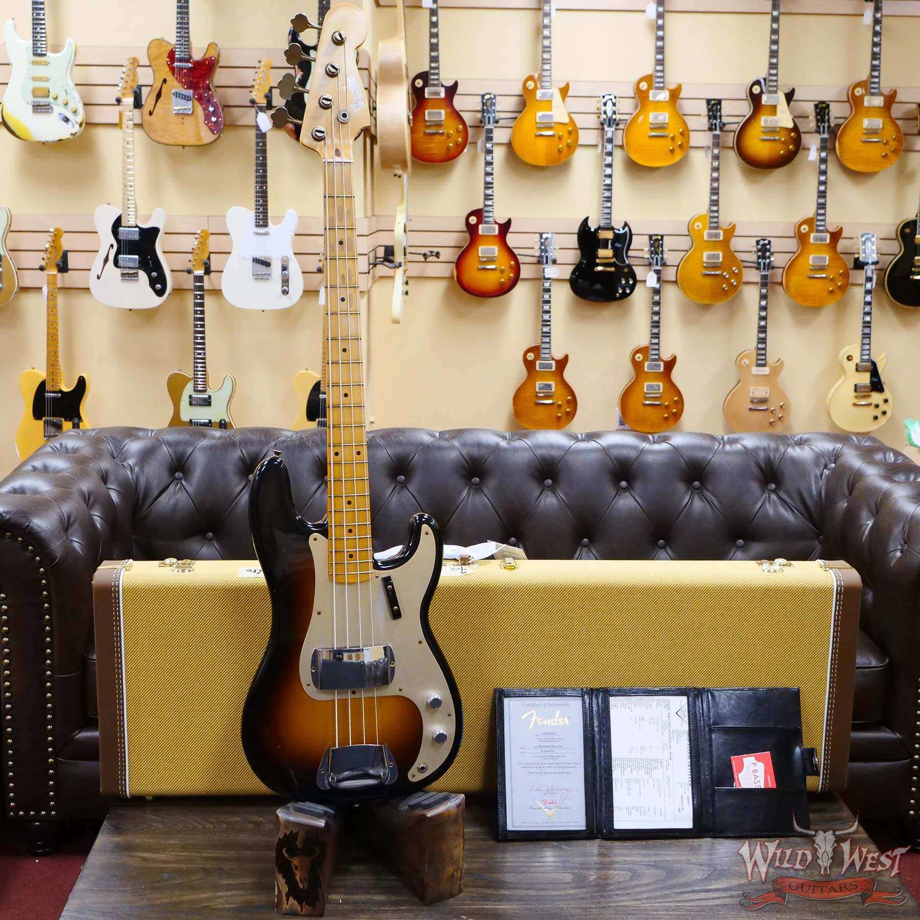 fendercs-57pbass-cz547650-d1__wwg.jpg Fender Custom Shop 1957 Precision Bass P-Bass Hand-Wound Pickups Journeyman Relic Wide-Fade 2-Color Sunburst - Image 6