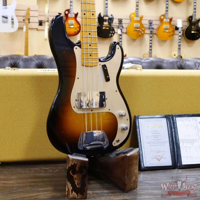 Fender Custom Shop 1957 Precision Bass P-Bass Hand-Wound Pickups Journeyman Relic Wide-Fade 2-Color Sunburst - Image 8