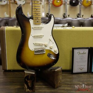 2018 Fender Custom Shop 1957 Stratocaster Relic Maple Neck 2 Tone Sunburst - Image 6