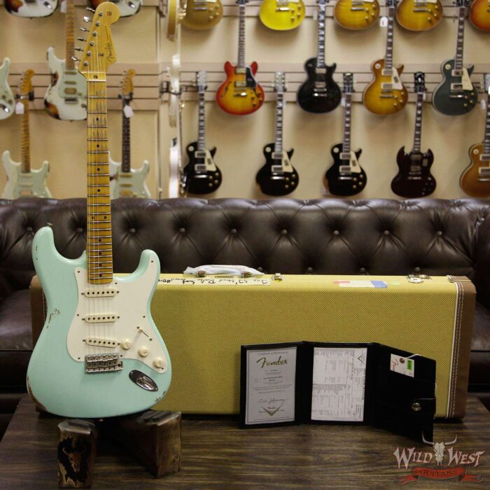 Fender Custom Shop 1957 Stratocaster Relic Maple Neck Surf Green - Image 4