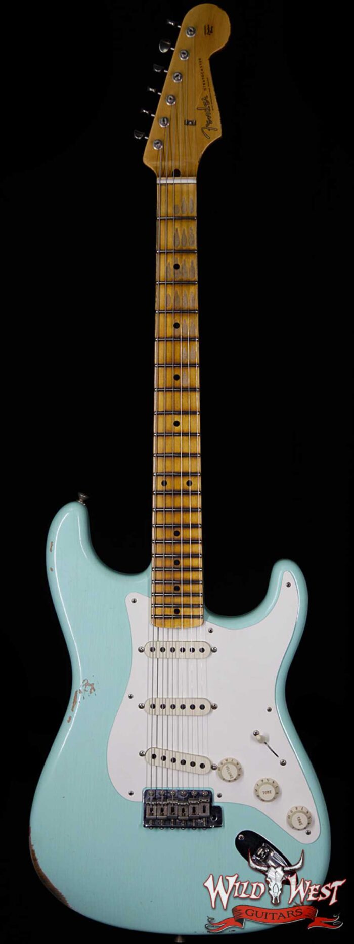 Fender Custom Shop 1957 Stratocaster Relic Maple Neck Surf Green - Image 1