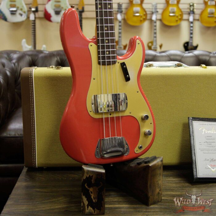 Fender Custom Shop 1959 Precision Bass Journeyman Relic AAA Rosewood Slab Board Josefina Hand-wound PU Fiesta Red - Image 10