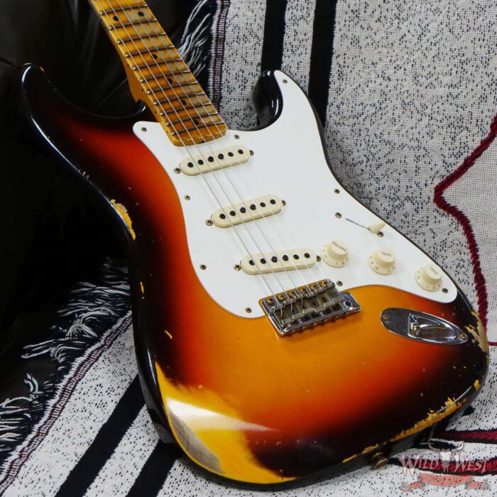 Fender Custom Shop 1959 Stratocaster Maple Board Hand-Wound Pickups Heavy Relic Faded Chocolate 3-Color Sunburst - Image 8