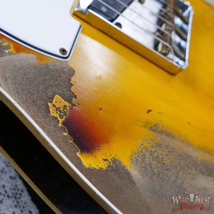 Fender Custom Shop Limited Edition 1959 Telecaster Custom Super Heavy Relic Faded Aged 3 Tone Sunburst - Image 9