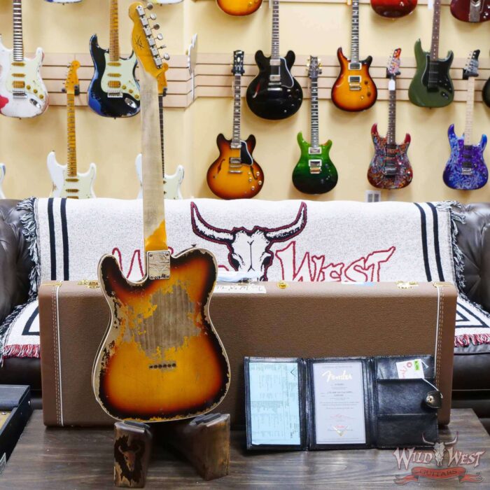 Fender Custom Shop Limited Edition 1959 Telecaster Custom Super Heavy Relic Faded Aged 3 Tone Sunburst - Image 10