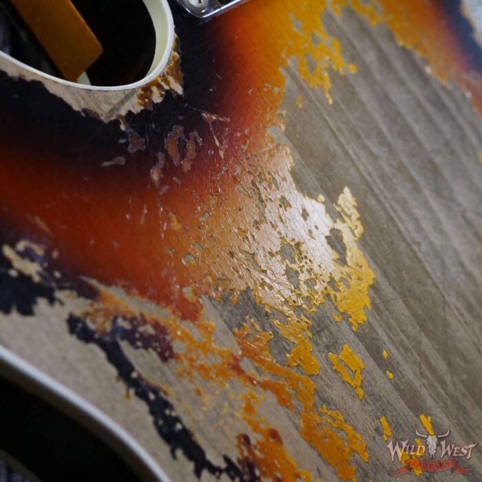 Fender Custom Shop Limited Edition 1959 Telecaster Custom Super Heavy Relic Faded Aged 3 Tone Sunburst - Image 13