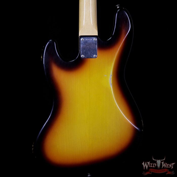 2012 Fender Custom Shop 60s 1960 Jazz Bass Relic Rosewood Fretboard 3 Tone Sunburst - Image 6