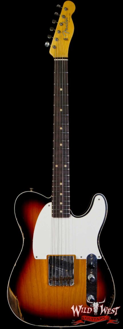 Fender Custom Shop 60’s Esquire Relic (Telecaster Custom) AAA Rosewood Slab Board 3 Tone Sunburst