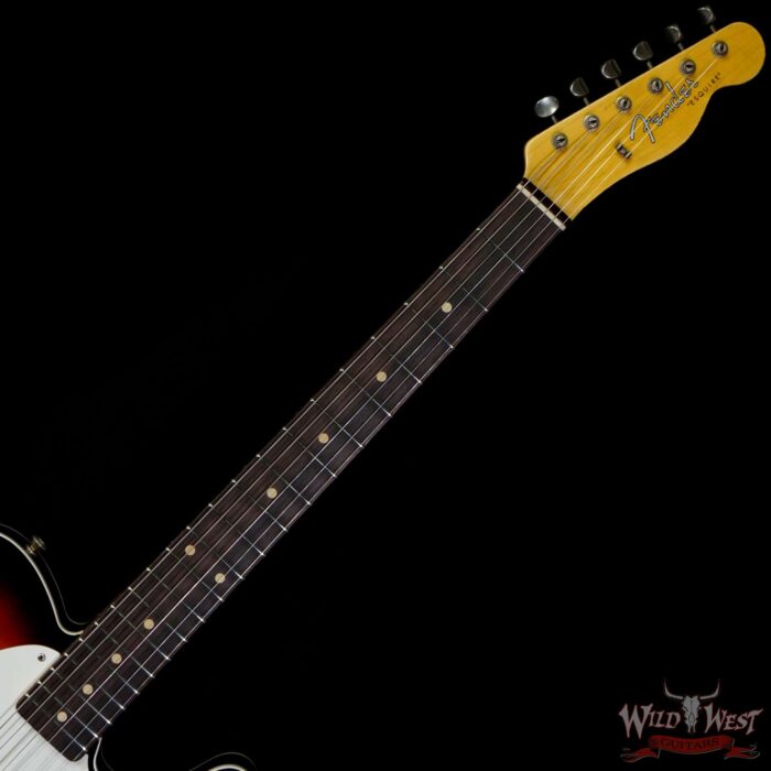 Fender Custom Shop 60’s Esquire Relic (Telecaster Custom) AAA Rosewood Slab Board 3 Tone Sunburst - Image 4