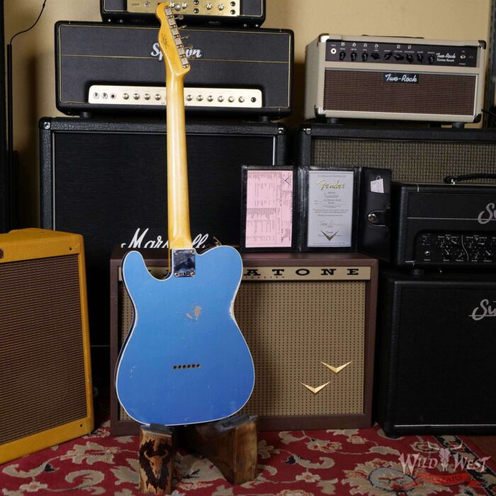 Fender Custom Shop 60’s Esquire Relic (Telecaster Custom) AAA Rosewood Slab Board Lake Placid Blue - Image 9