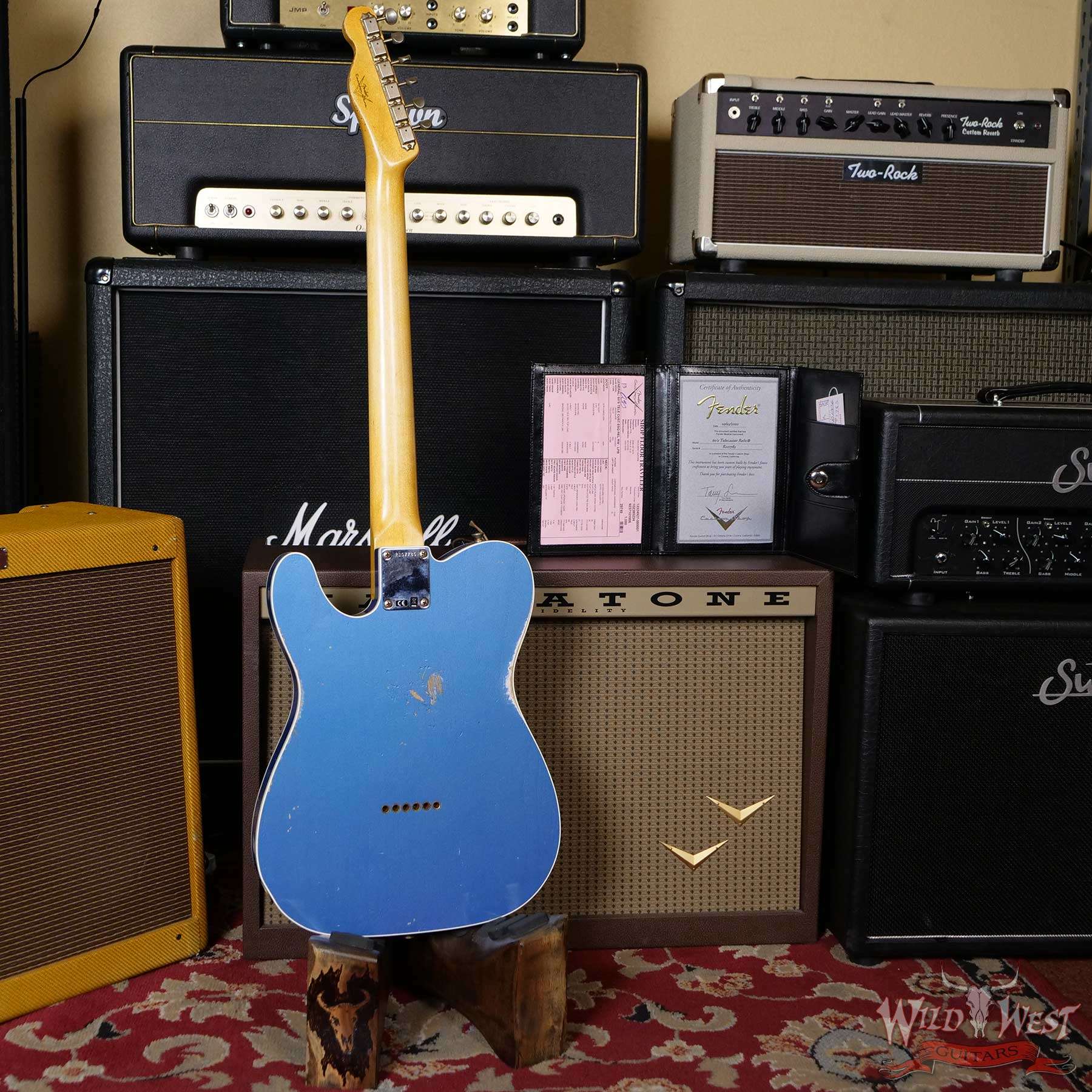 fendercs-60sesqcstlpb-r107785-d3__wwg.jpg Fender Custom Shop 60’s Esquire Relic (Telecaster Custom) AAA Rosewood Slab Board Lake Placid Blue - Image 9