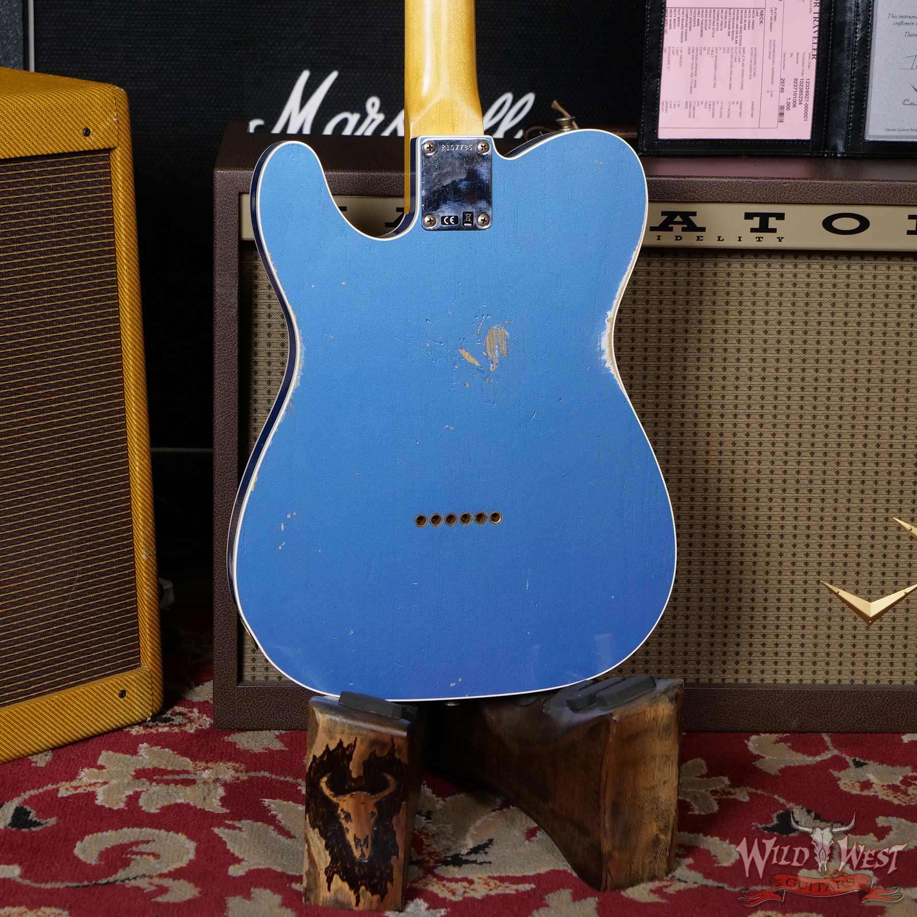 fendercs-60sesqcstlpb-r107785-d4__wwg.jpg Fender Custom Shop 60’s Esquire Relic (Telecaster Custom) AAA Rosewood Slab Board Lake Placid Blue - Image 11