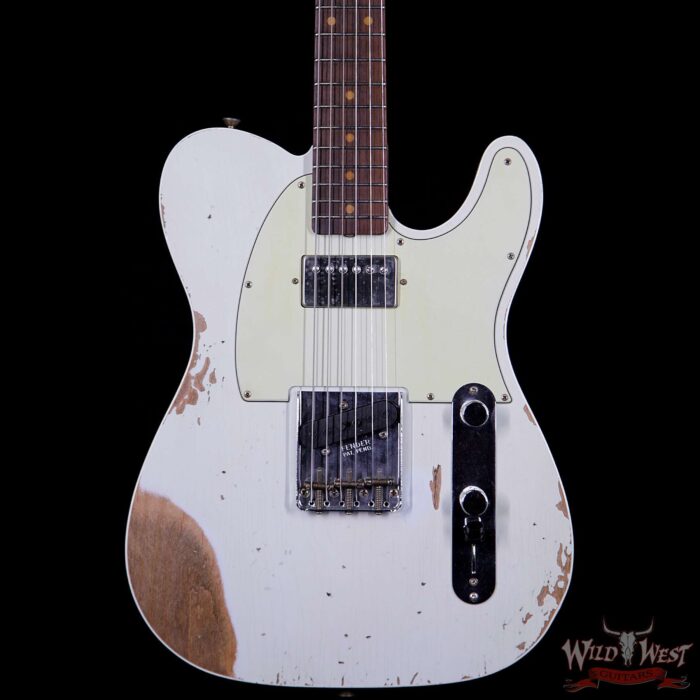 Fender Custom Shop 60’s Telecaster Custom HS Flame Neck Heavy Relic Super Faded Aged Sonic Blue - Image 3