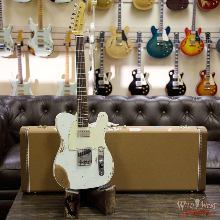 Fender Custom Shop 60’s Telecaster Custom HS Flame Neck Heavy Relic Super Faded Aged Sonic Blue - Image 12