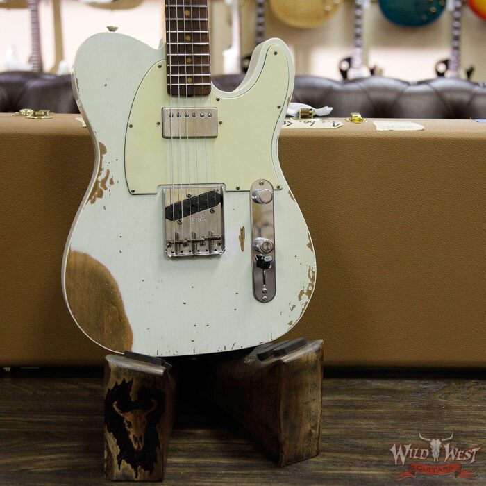 Fender Custom Shop 60’s Telecaster Custom HS Flame Neck Heavy Relic Super Faded Aged Sonic Blue - Image 13