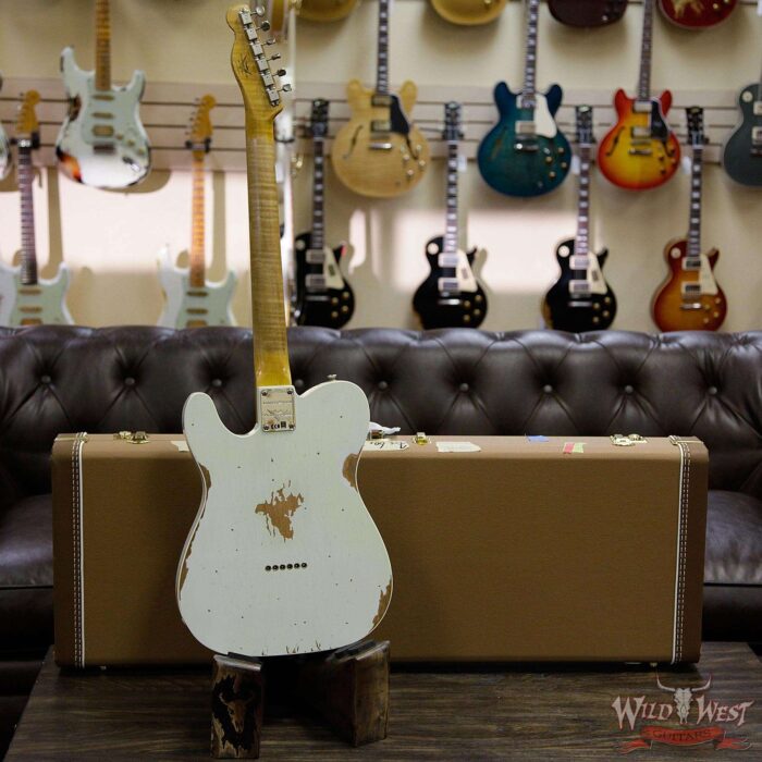 Fender Custom Shop 60’s Telecaster Custom HS Flame Neck Heavy Relic Super Faded Aged Sonic Blue - Image 14